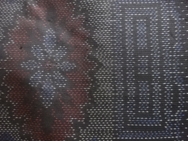 アンティーク　更紗模様織り出し本場泥大島紬着物